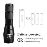 2PCS USB Rechargeable LED Flashlight Super Bright Torch Tactical Camping Lamp