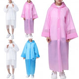 2PCS Children Kid Hooded Rainsuit Rain Cover Poncho Raincoat Coats Waterproof