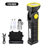 Super Bright Portable LED Flashlight Multifunctional Rechargeable Work Light with Clip Magnetic Torch Light for Camping Outdoors