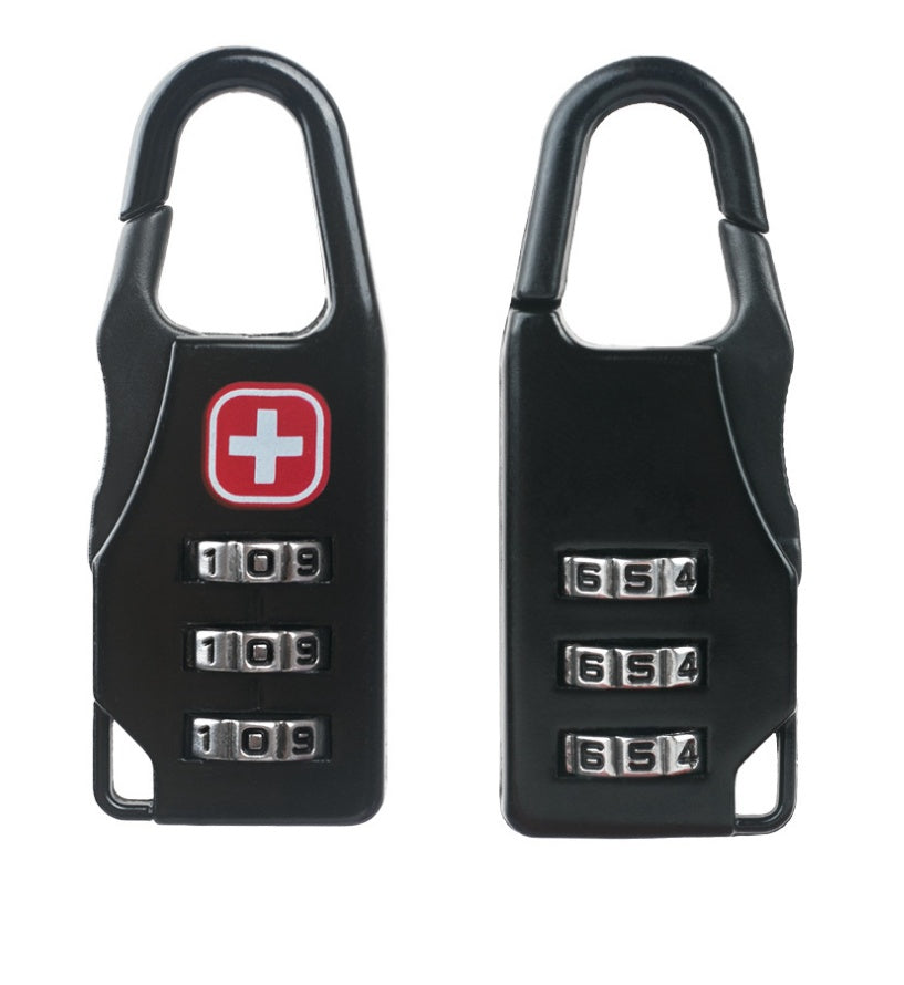 Zinc alloy saber silk screen cross code lock mini lock tent lock backpack padlock luggage padlock