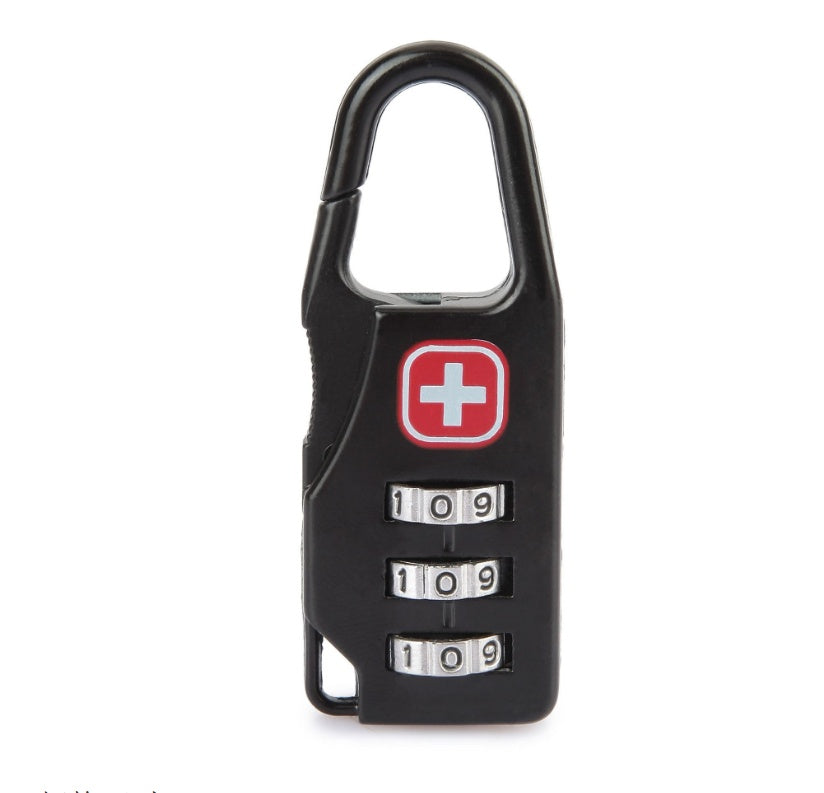 Zinc alloy saber silk screen cross code lock mini lock tent lock backpack padlock luggage padlock
