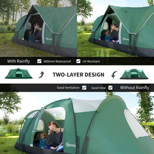 5-6 Man Dome Camping Tent - Dark Green