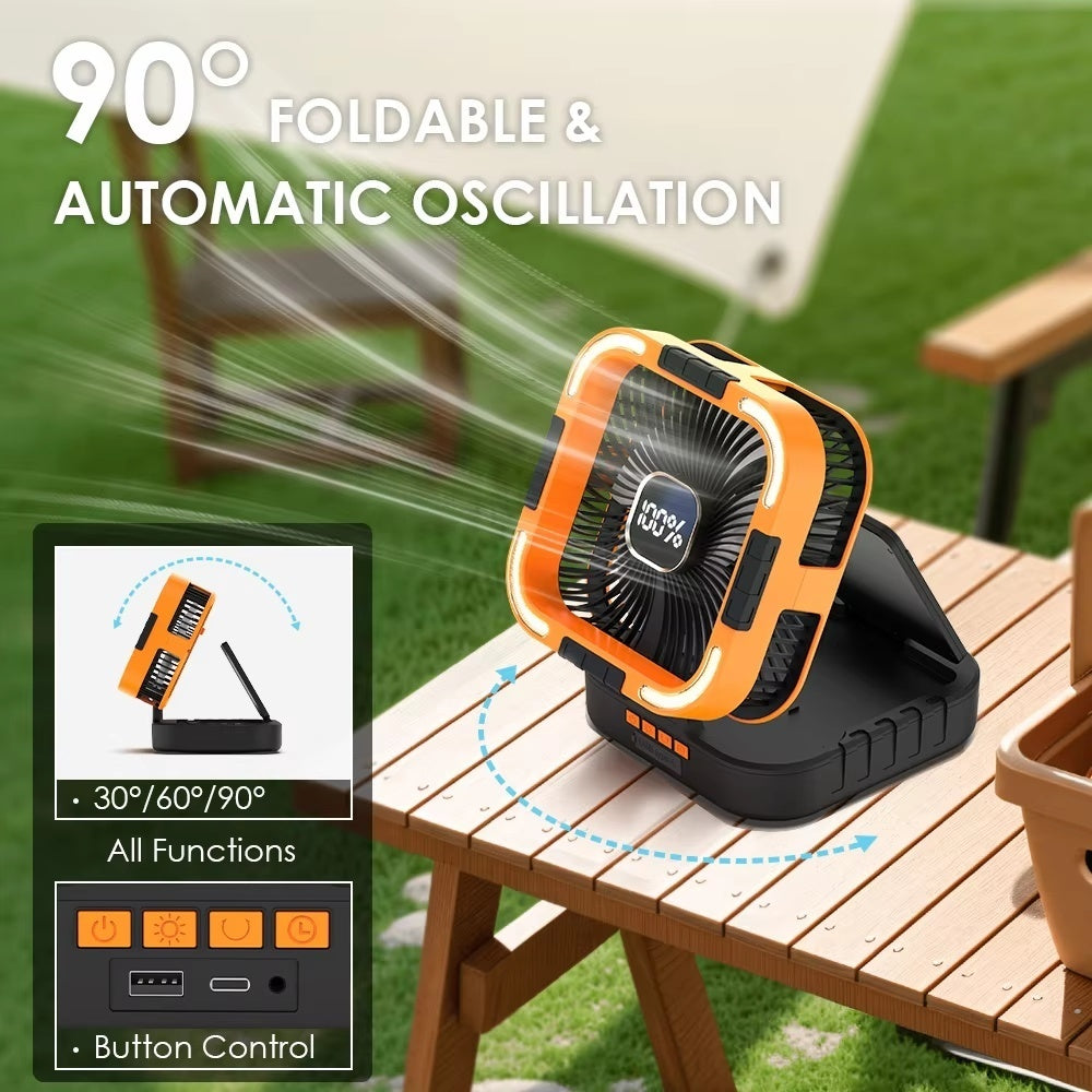 Solar Festival Camping Portable Power Bank LED Light Camping Fan