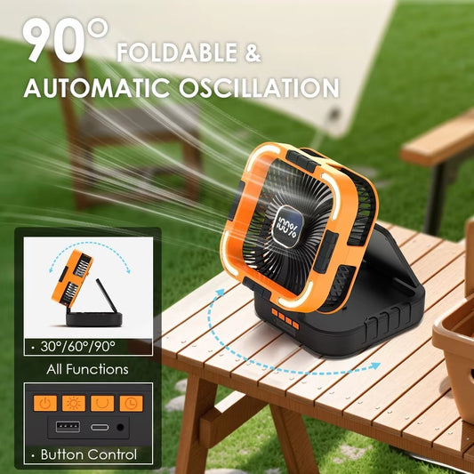 Solar Festival Camping Portable Power Bank LED Light Camping Fan