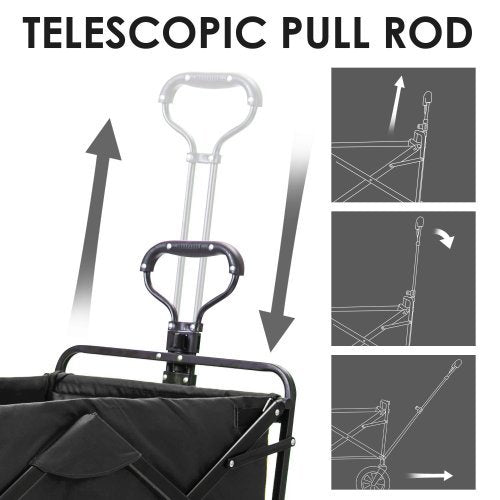 Luggage Cart Foldable Pull Wagon Festival Trolly Transport Hand Cart Garden Transport Cart Collapsible Portable Folding Cart