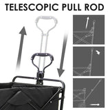 Luggage Cart Foldable Pull Wagon Festival Trolly Transport Hand Cart Garden Transport Cart Collapsible Portable Folding Cart