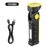 Super Bright Portable LED Flashlight Multifunctional Rechargeable Work Light with Clip Magnetic Torch Light for Camping Outdoors