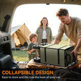 Folding Garden Trolley, 180L Wagon Cart With Extendable Side Walls, For Beach, Camping, Festival, Green