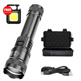 Ultra Bright LED Flashlight 2000LM Type-C Rechargeable Long Range Zoom Tactical Torch Outdoor Emergency Camping Fishing Lantern