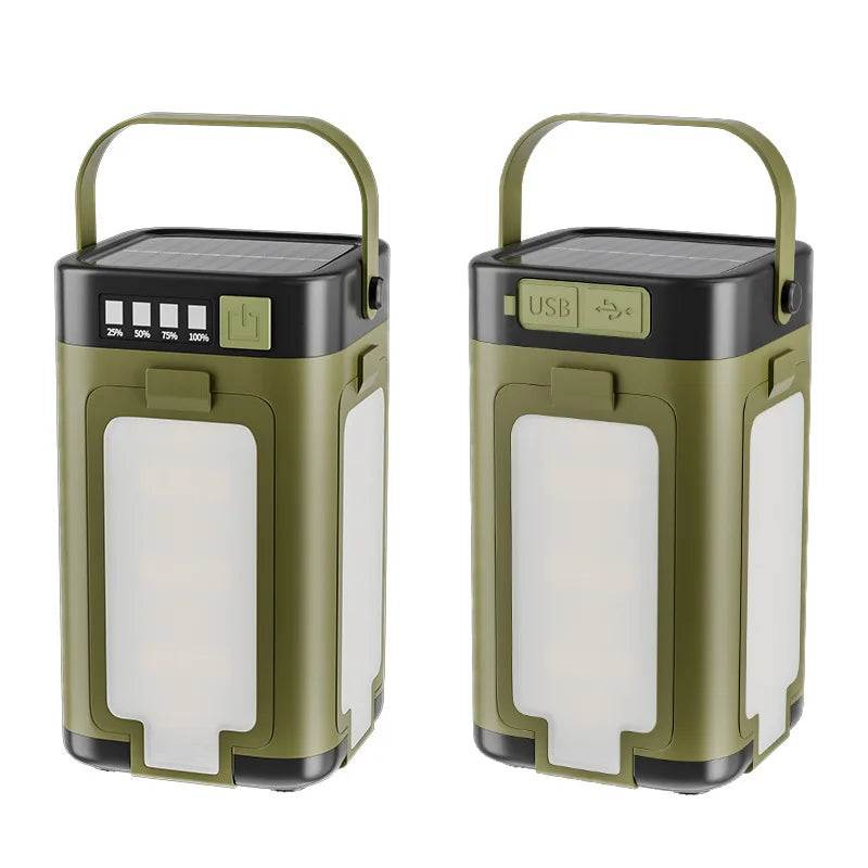 Solar Outdoor Camping Light Supports USB Output 4-leaf Foldable Charging Lighting Tent Emergency Atmosphere Lantern