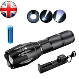 2PCS USB Rechargeable LED Flashlight Super Bright Torch Tactical Camping Lamp