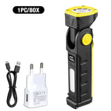 Super Bright Portable LED Flashlight Multifunctional Rechargeable Work Light with Clip Magnetic Torch Light for Camping Outdoors