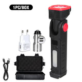 Super Bright Portable LED Flashlight Multifunctional Rechargeable Work Light with Clip Magnetic Torch Light for Camping Outdoors