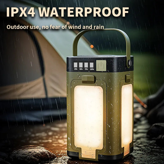 Solar Outdoor Camping Light Supports USB Output 4-leaf Foldable Charging Lighting Tent Emergency Atmosphere Lantern