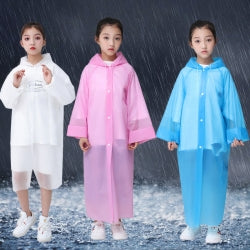 2PCS Children Kid Hooded Rainsuit Rain Cover Poncho Raincoat Coats Waterproof