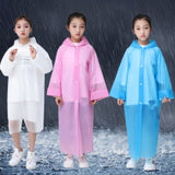 2PCS Children Kid Hooded Rainsuit Rain Cover Poncho Raincoat Coats Waterproof
