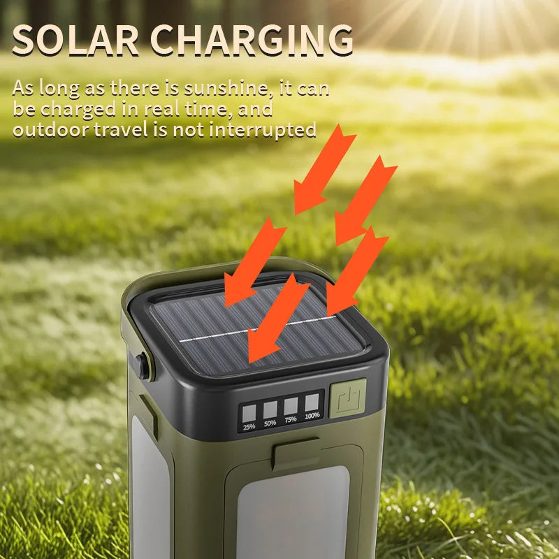 Solar Outdoor Camping Light Supports USB Output 4-leaf Foldable Charging Lighting Tent Emergency Atmosphere Lantern
